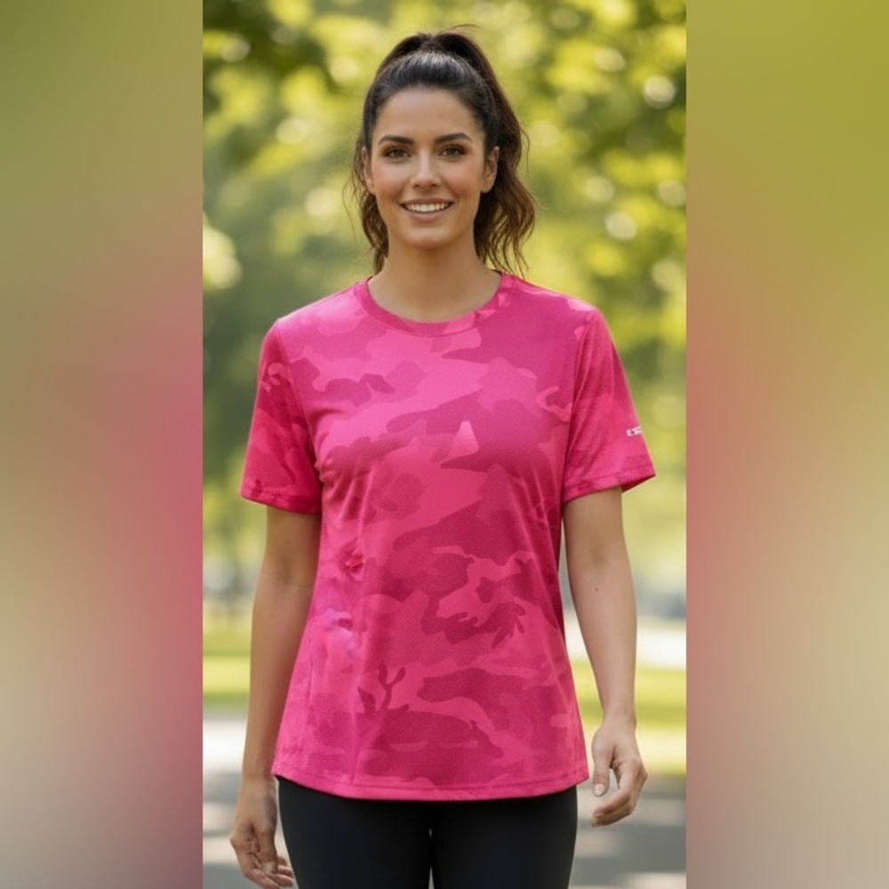 Champion Pink Camo Short-Sleeve Tee‎